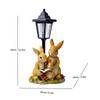 Outdoor Solar Rabbit Family Resin Statue - Courtyard Path Lighting Decoration