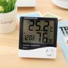 Digital LCD Interieur Thermomètre Hygromètre Testeur Humidité Horloge Cadeau NF Trois boutons blanc