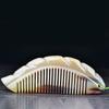 Handmade Natural Yak Horn Comb Hairdressing Fine Tooth Hair Comb Anti-Static Massage Brush For Straighter Curler Dry Wet Hair