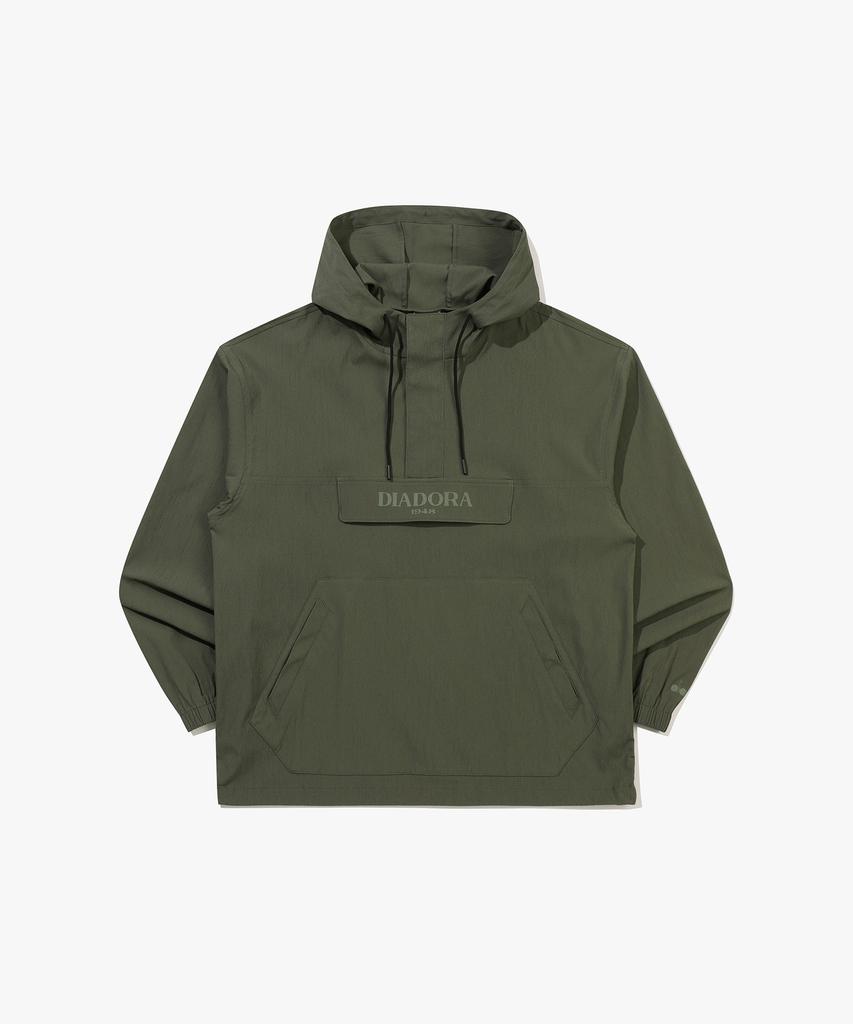 Diadora Анорак с капюшоном и микроскладками Хаки