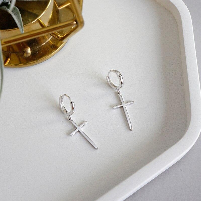 Reeti Tone Earrings Cross For Women Stud Earrings Giveaway Present Earings Fashionable Fashionable JewelryFashion Stud