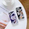 Чехол для телефона N201 One Piece Luffy Gear 5 art для iPhone 16 15 Pro Max 8 Samsung S24 S23 A54 A35 Redmi Note 13 12 Pro с позолоченной рамкой и закаленным стеклом