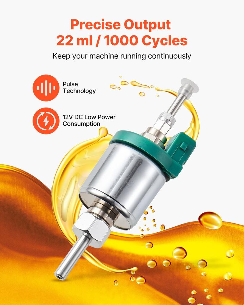 Diesel Heater Fuel Pump, 12V DC Car Air Heater Diesel Fuel Dosing Pump, 22ML Aluminum Air Diesels Parking Heaters Pumps Fits for 2KW 5KW 8KW Diesels