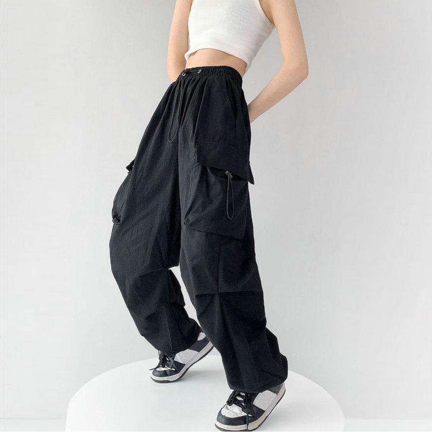 Весенние повседневные брюки-карго, женские уличные модные брюки для бега с эластичной резинкой на талии, женские брюки большого размера до щиколотки