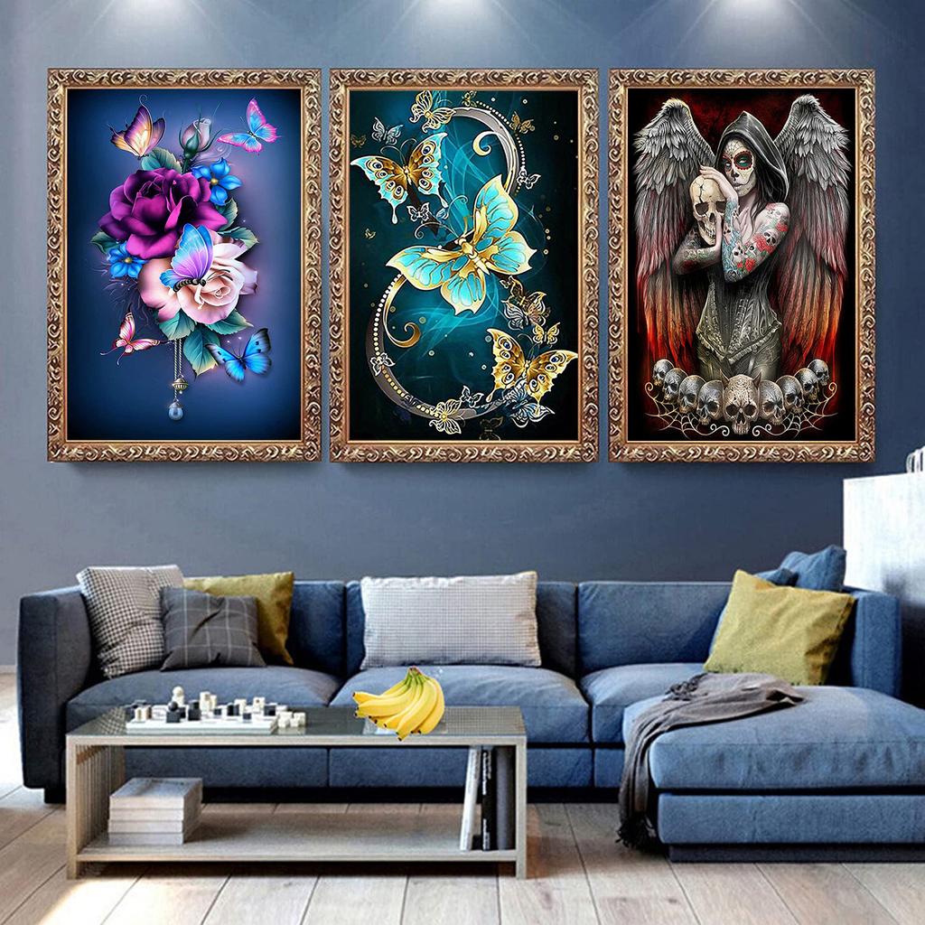 Diy Skull Painting Diamond 5d Flower Alphabet Diamond Embroidery Cross Stitch Kit Full Rhinestone Mosaic Home Decor Gift