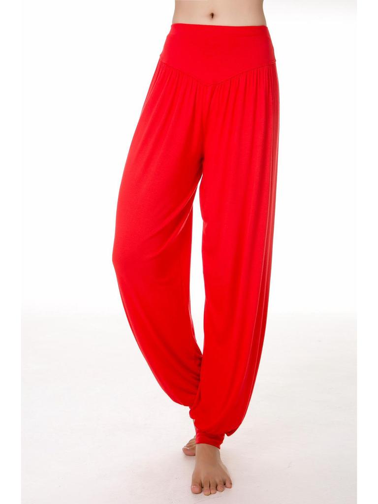 Modal Yoga Pants for Women: Loose Fit, Breathable Exercise Trousers for Dance and Fitness Activities.