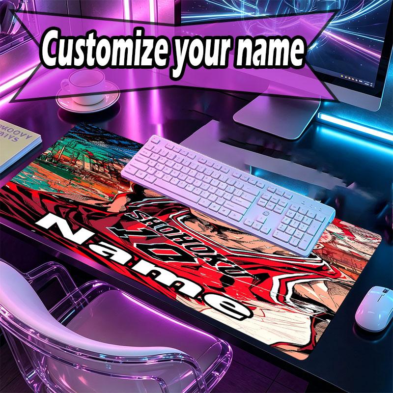 Custom Name Personalized SLAM DUNK Pattern Mousepad, Laptop PC Desk Mat, Decorative Desk Mat for Home Keyboard Pad Gift