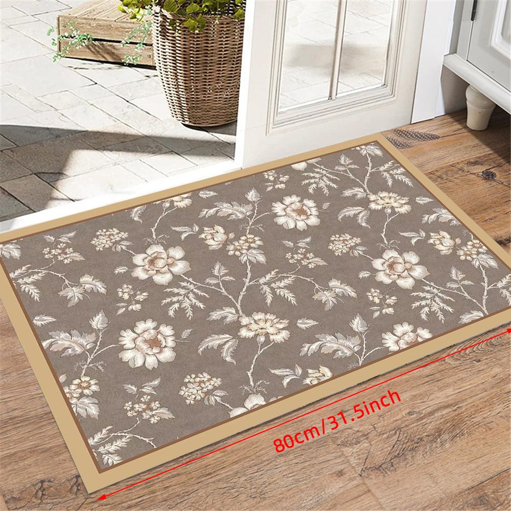 1 шт. 1 см утолщенный классический коврик для двери с цветами мягкий фланелевый коврик для входной двери для домашнего декора противоскользящий ковер впитывающий воду коврик для кухни и ванной
