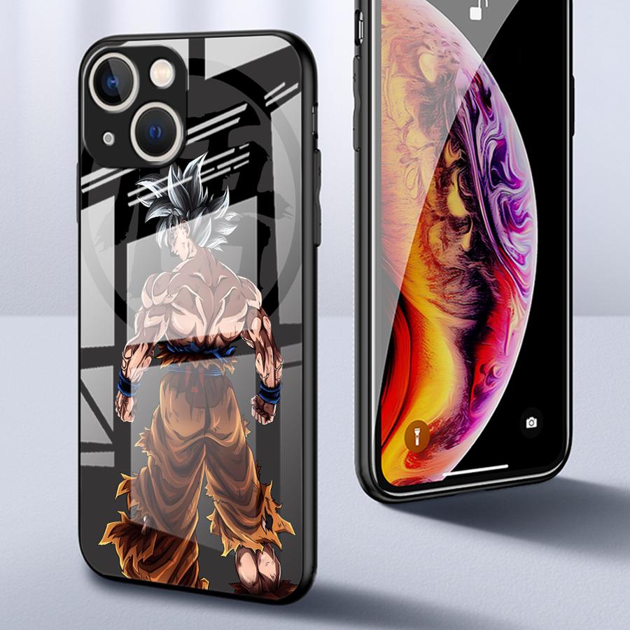 Чехол для iPhone 17 Pro Max 14 13 11 8 15 Plus XR 16 Air 12 Dragon Ball Крутой Аниме Чехол Стеклянный Чехол для Телефона