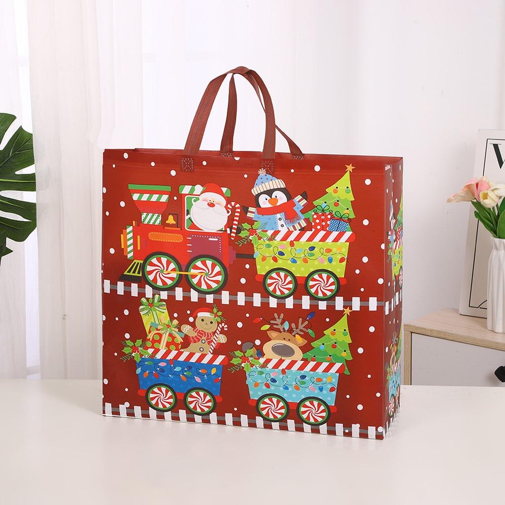 Large Size Gift Bag Non Woven Christmas Gift Bag Holiday Present Packaging Bag Hot Pressed For Large Sized Gifts Christmas Gift