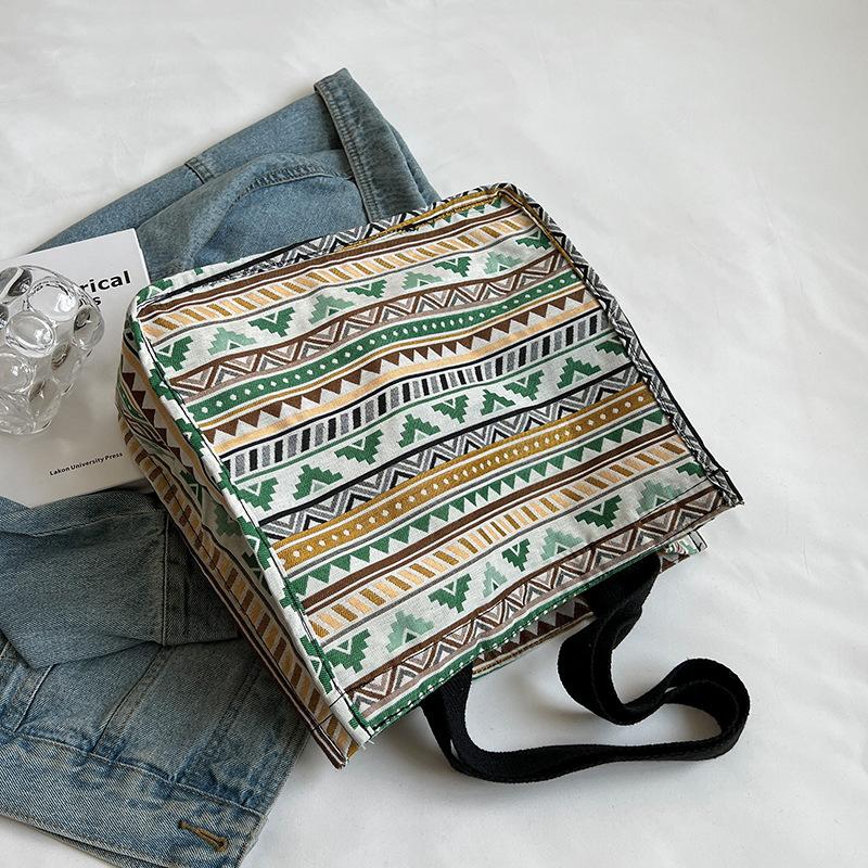 Большая вместительная холщовая сумка в этническом стиле для женщин, новый стиль, студенческая сумка для поездок на работу, ручная сумка через плечо