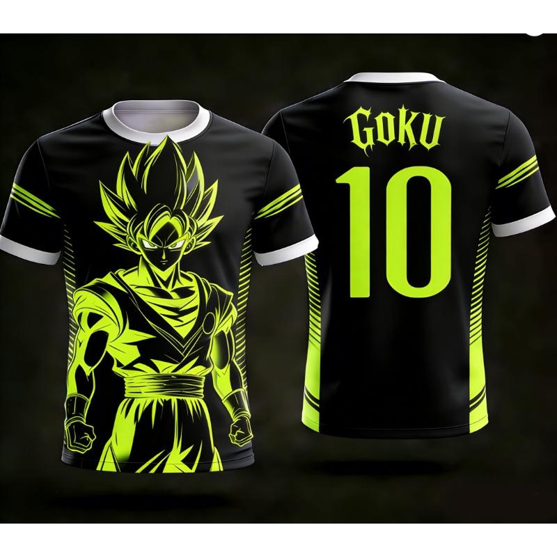 Настоящая 3D-печатная футболка Goku из Dragon Ball для всей семьи S-6XL Модные спортивные топы