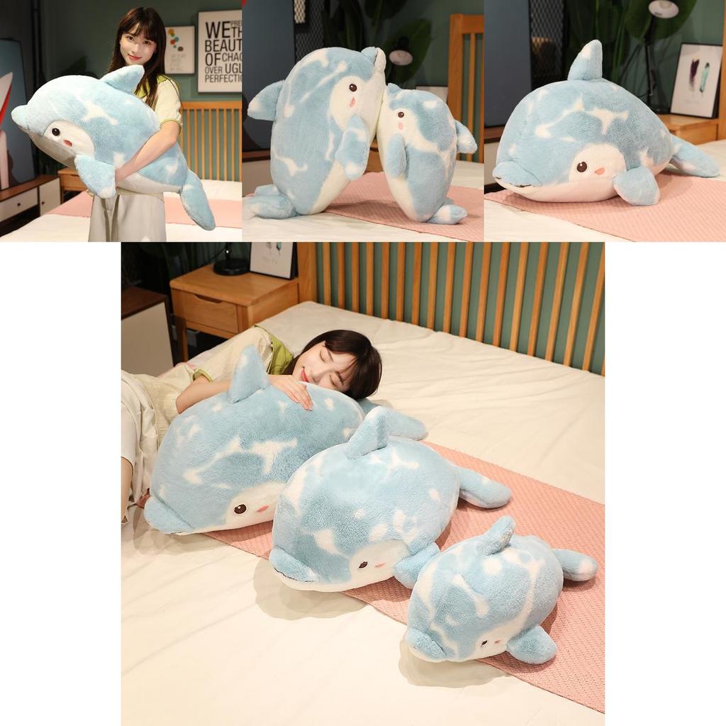 Dolphin Plush Pillow Cute Light Blue Stuffed Animal Perfect Birthdays For