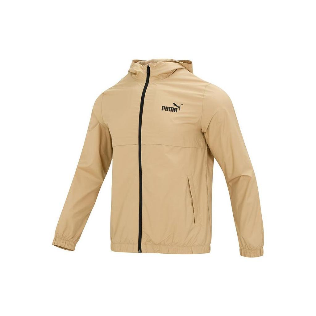 Puma Повседневная тканая куртка с капюшоном с логотипом, мужская верхняя одежда цвета хаки 849462-84