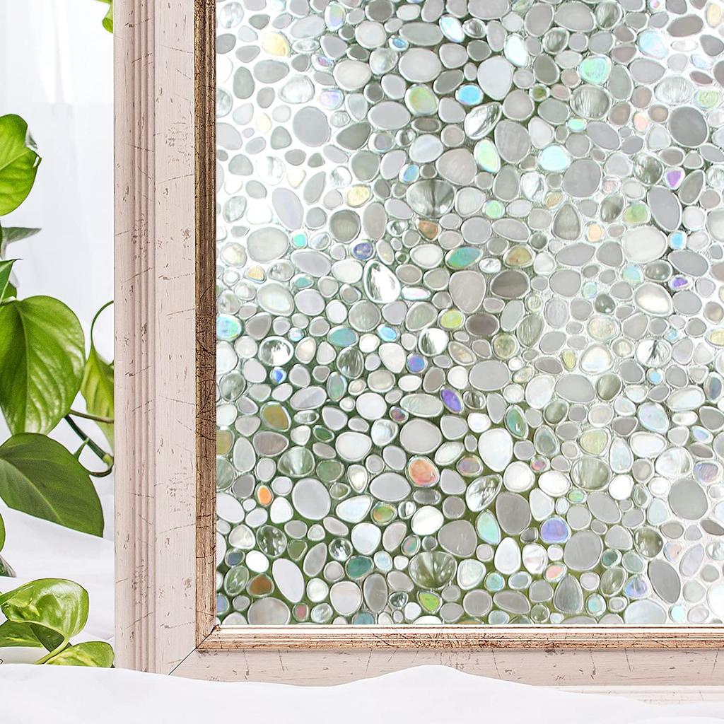 3D полупрозрачная радужная пленка для окон, витражное стекло, виниловая статическая самоклеящаяся пленка, терморегулирующие наклейки на окна для дома