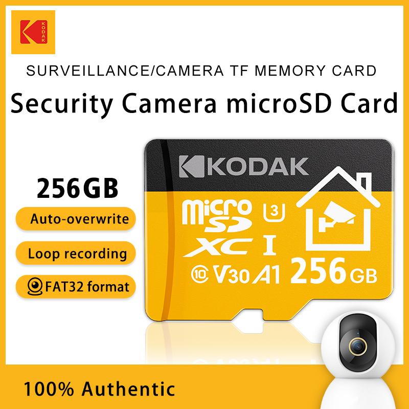 Kodak Карта MicroSD 32 ГБ 64 ГБ 128 ГБ 256 ГБ Карта памяти Micro SD лучшая для домашнего монитора безопасности, мобильного телефона, дронов
