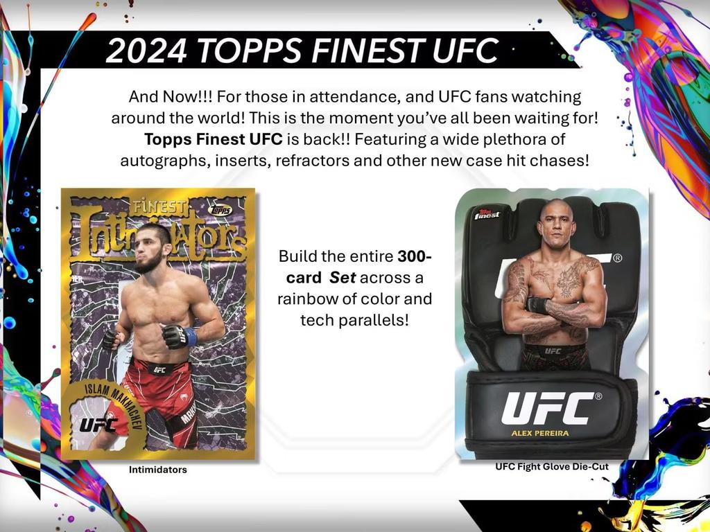 2024 Topps Finest UFC Бластерная коробка для коллекционных карточек 6 пакетов