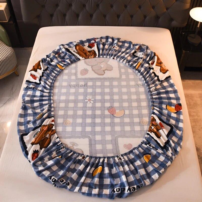 Зимняя теплая простыня, эластичное покрывало, защитный чехол для матраса, мягкое на ощупь постельное белье, фланелевая простыня, индивидуальный размер