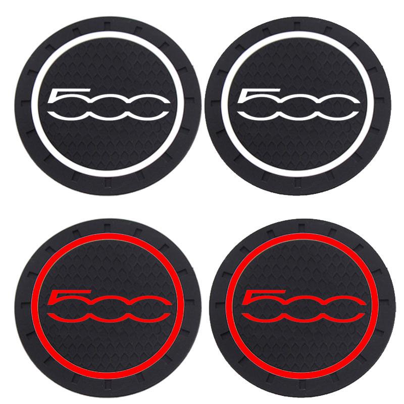 2pcs Car Coaster Decorate Accessories Water Cup Slot Cas For Fiat 500 Punto For Abarth Stilo Palio Bravo Doblo Auto Styling