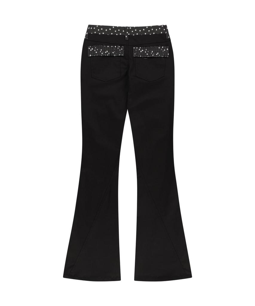 OJOS Star Trim Bootcut Trousers / Black