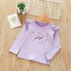 Girls T-shirts For Small And Medium-sized Children's Casual Round Neck Long-sleeved Bottoming Shirts For Children's Tops