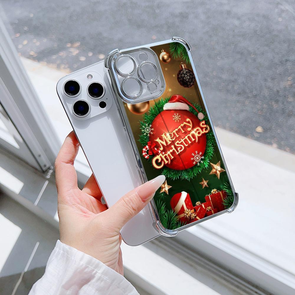 Ae113 Merry Christmas art Santa design art Гальванизированные чехлы для телефонов TPU для Xiaomi 11 Lite Redmi Note 13 Pro 12C Huawei Защитный чехол на четыре угла