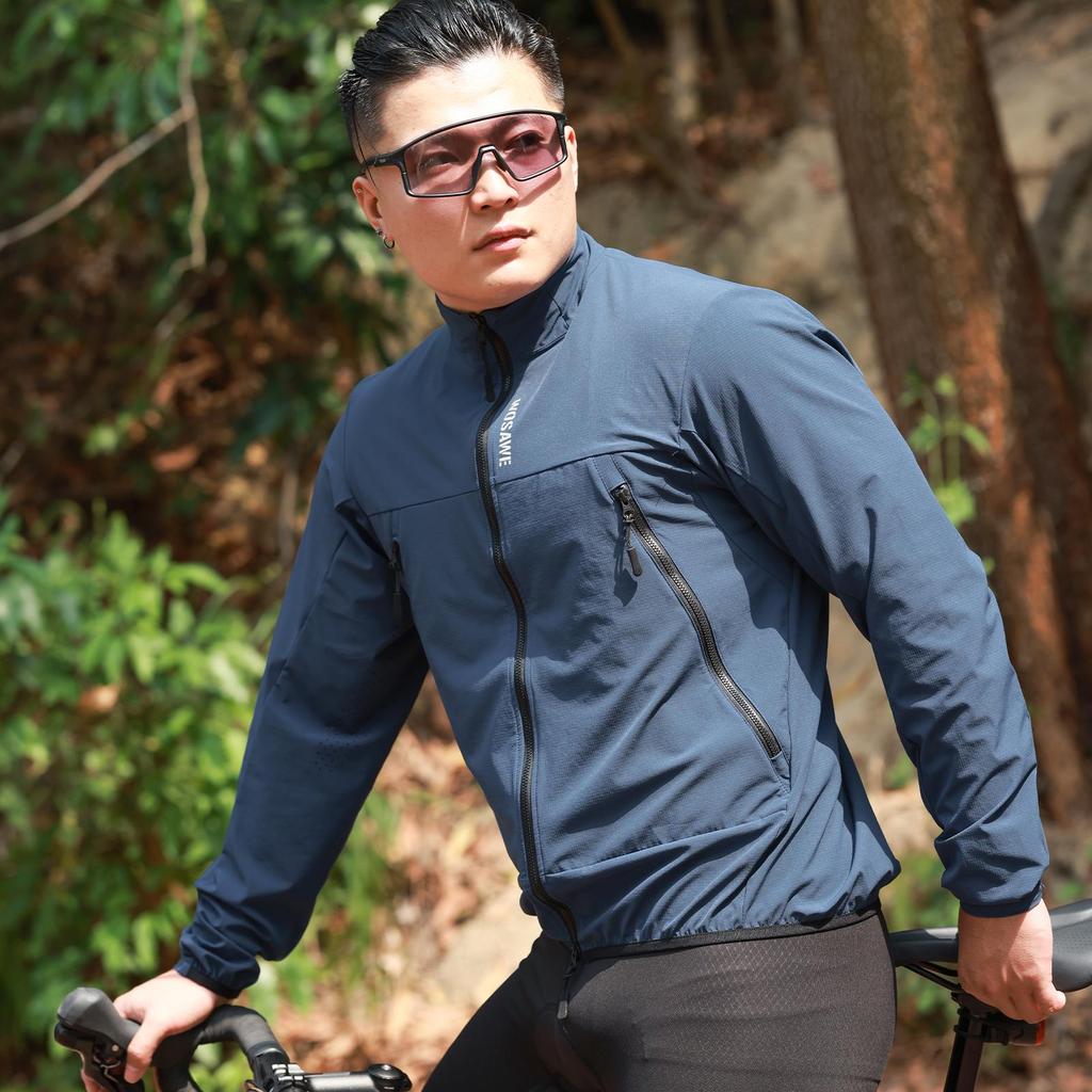 Wosawe Мужская и женская куртка для шоссейного горного велосипеда, ветрозащитная, водонепроницаемая, дышащая, солнцезащитная, светоотражающая, для ночного бега, для велоспорта, ветрозащитная куртка