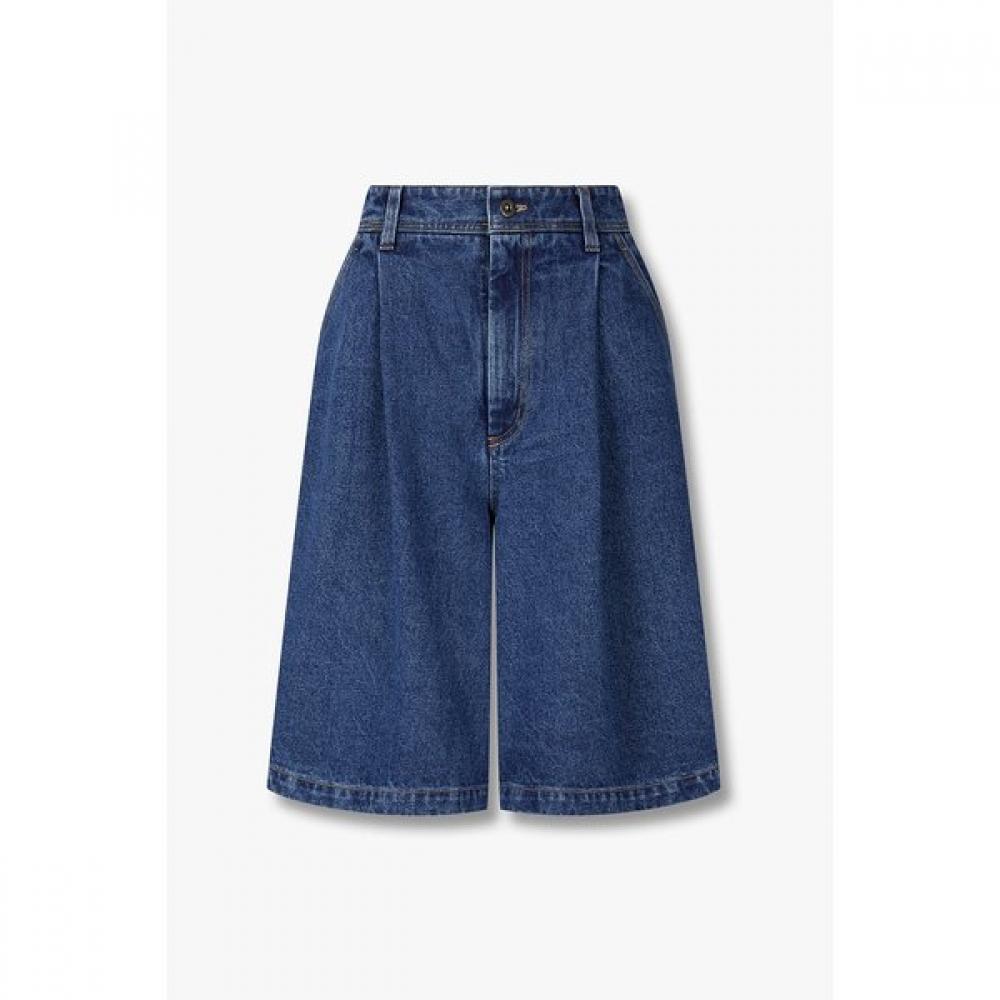 Studio Tomboy Denim Tuck Pleated Bermuda Pants 9176262982