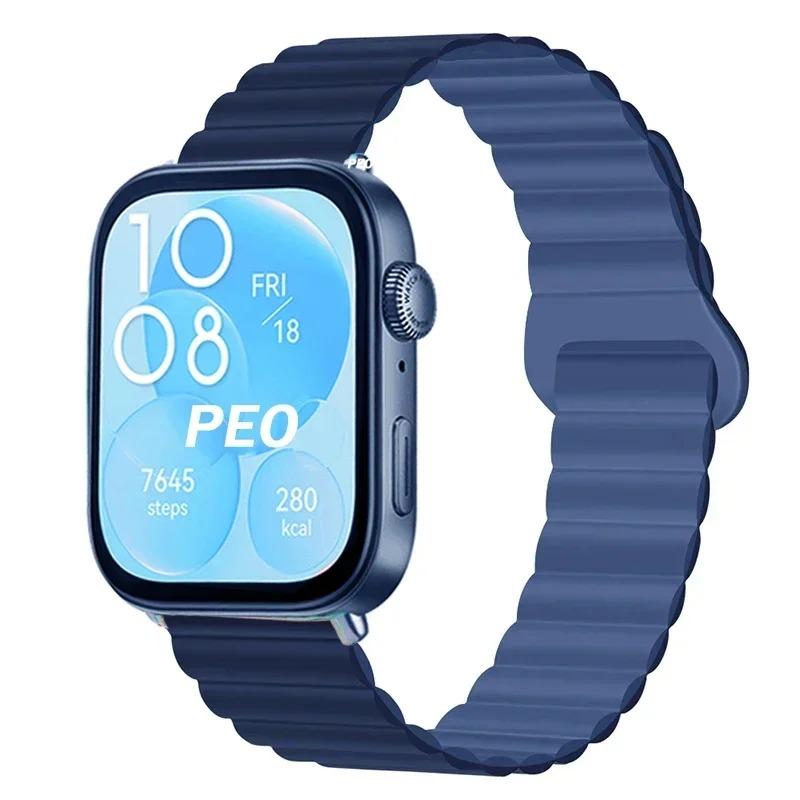 Магнитный ремешок-петля для Huawei Watch Fit 4 Fit 4 Pro Браслет из силикона Замена ремешка для Huawei Fit 3