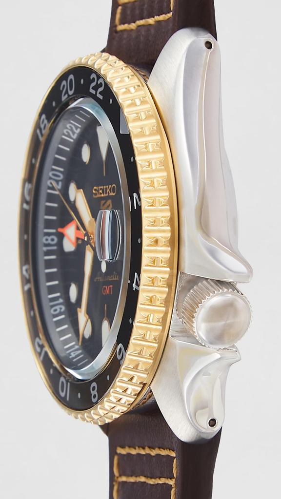 Seiko 5 Sports SKX GMT Автоматические часы с черным циферблатом SSK036 Мужские