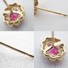 [New] K18 Ruby Diamond Earrings [i7-1]