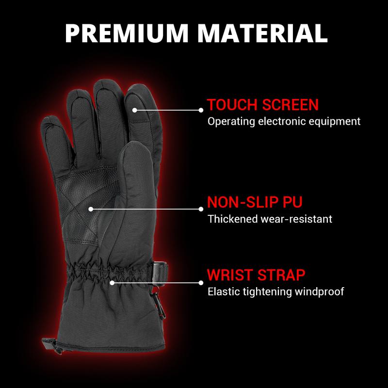 Motorcycle Heated Gloves Winter Warm With Battery Case Non-slip Heated Gloves Waterproof Heated Rechargeable Gloves Touch Screen