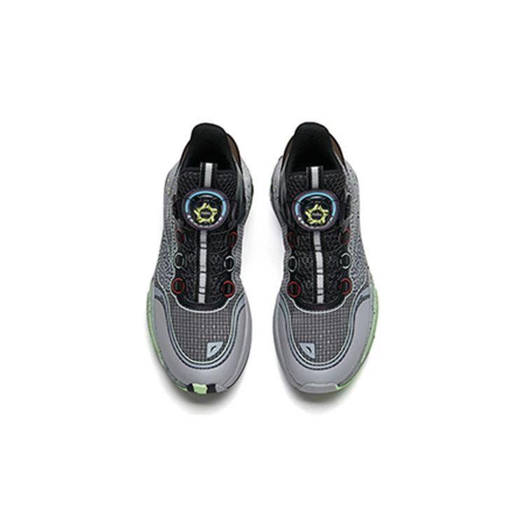 Anta Kids Non-Slip Shock Absorbing Low-Top Basketball Shoes Kids Sneakers Black Green 312221110-8