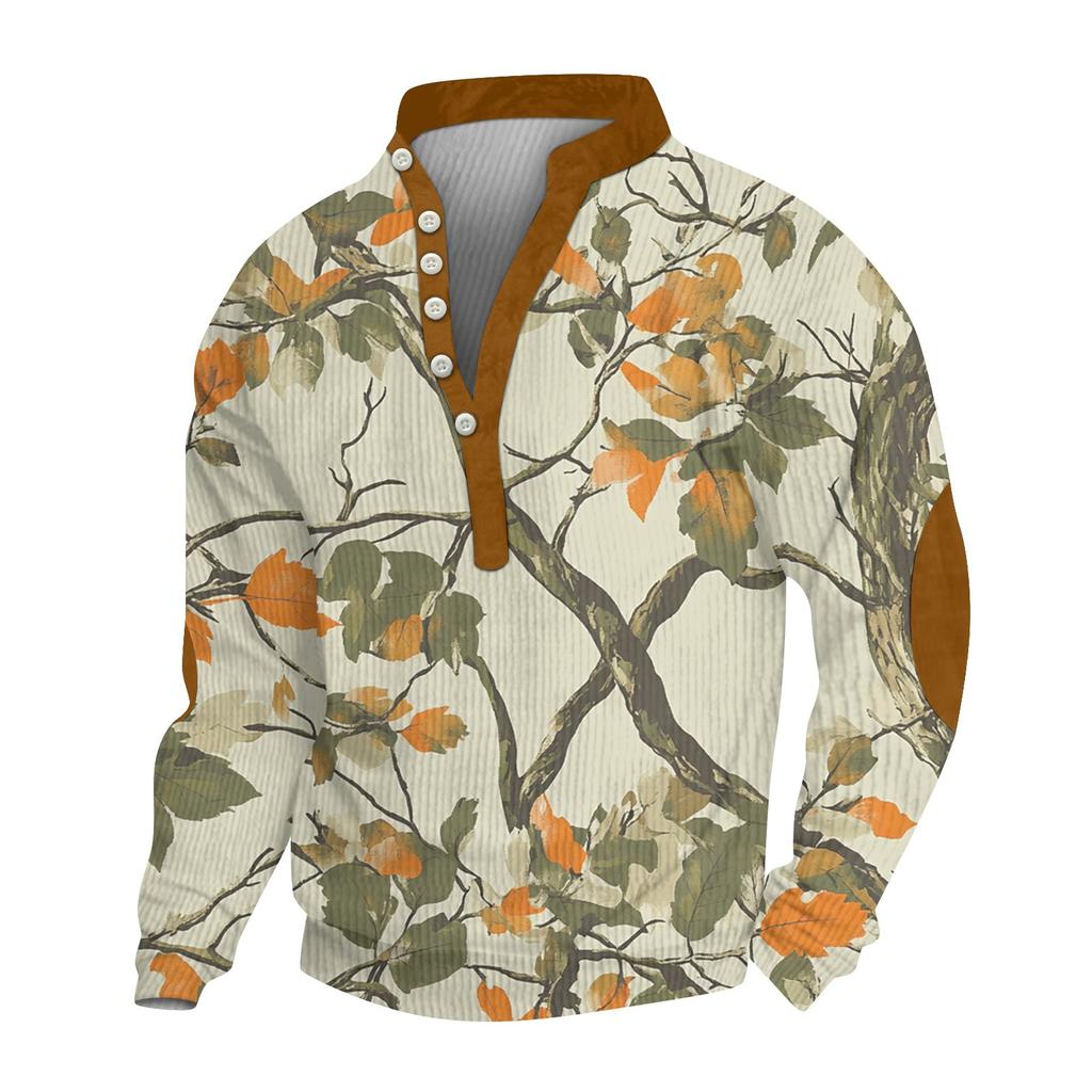 Мужской вельветовый кардиган с длинным рукавом и шестью пуговицами, модная толстовка с капюшоном на пуговицах