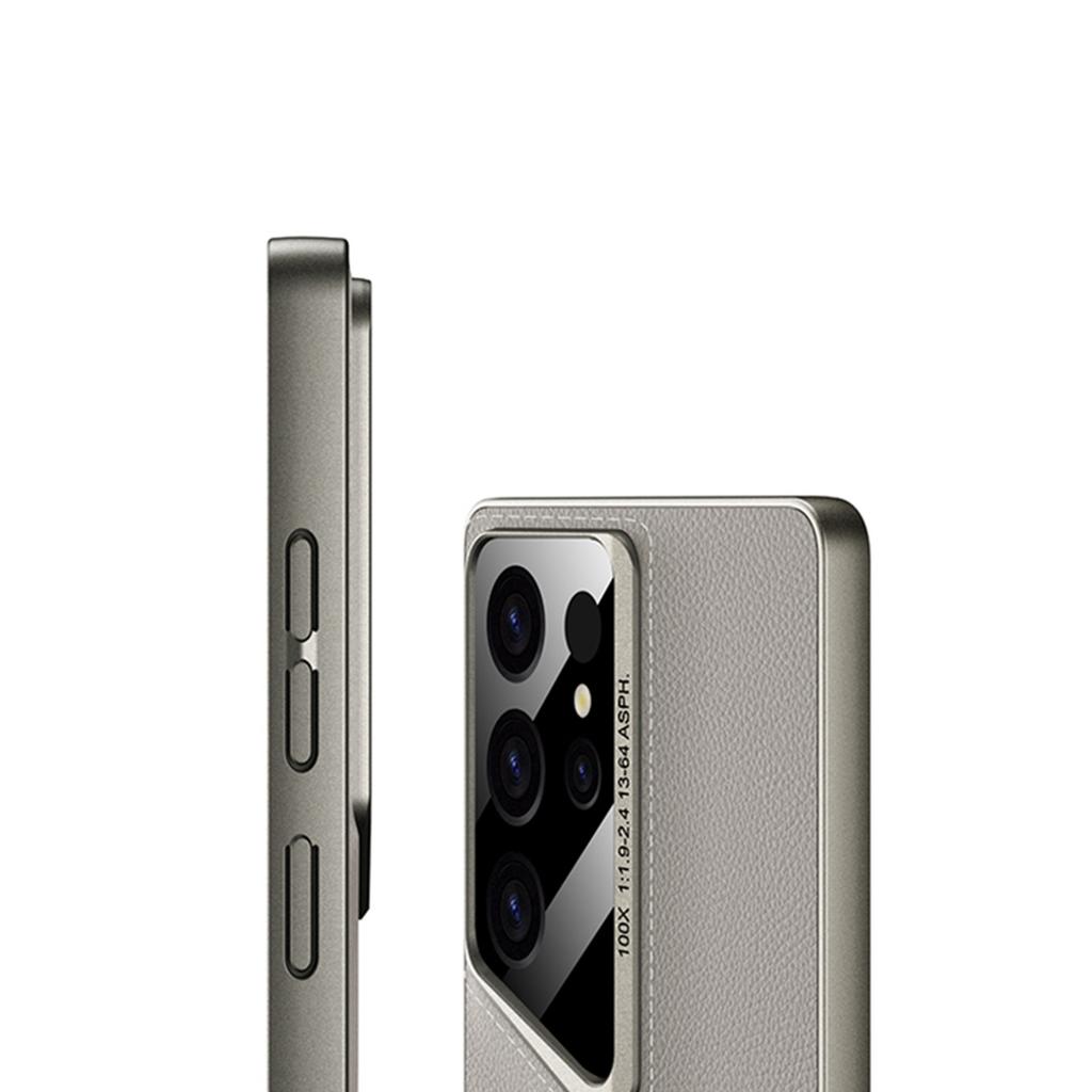 Samsung S25ultra Mobile Phone Case Suitable for S25Ultra Blade Plain Leather Protective Case Fashionable Anti Fall