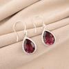 Natural Rhodolite Gemstone 925 Sterling Silver Jewelry Handmade Earrings 1.40" EE-9-37