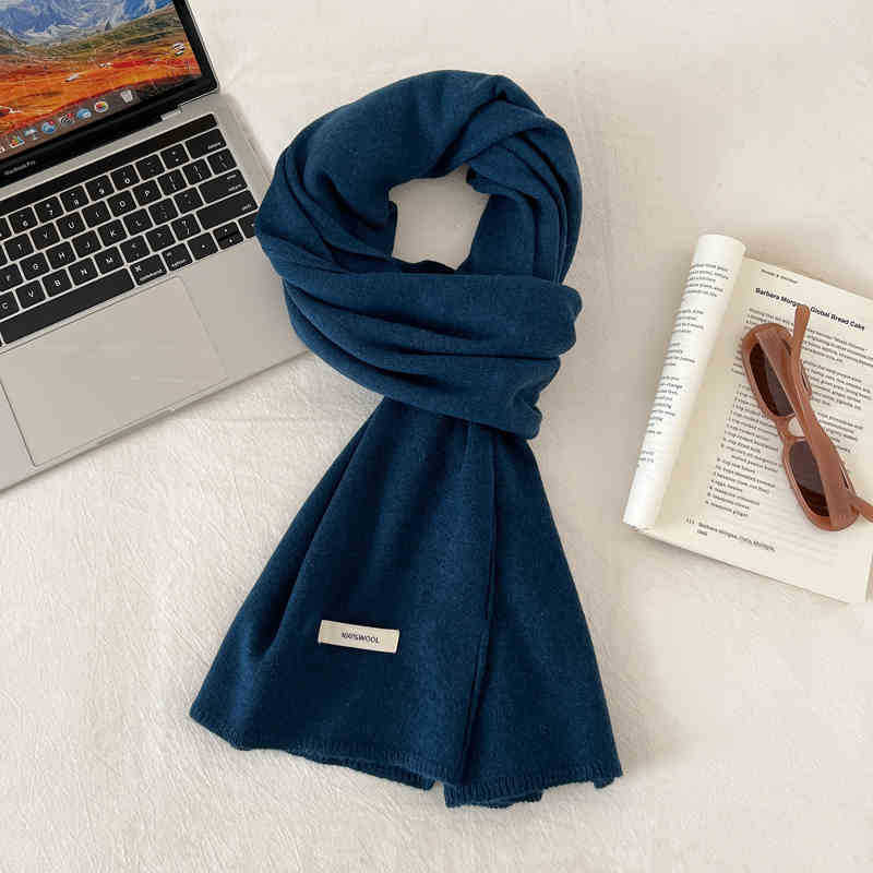 Шарф из 100% шерсти премиум-класса, пригодный для машинной стирки, женский, утолщенный, теплый, для шеи
