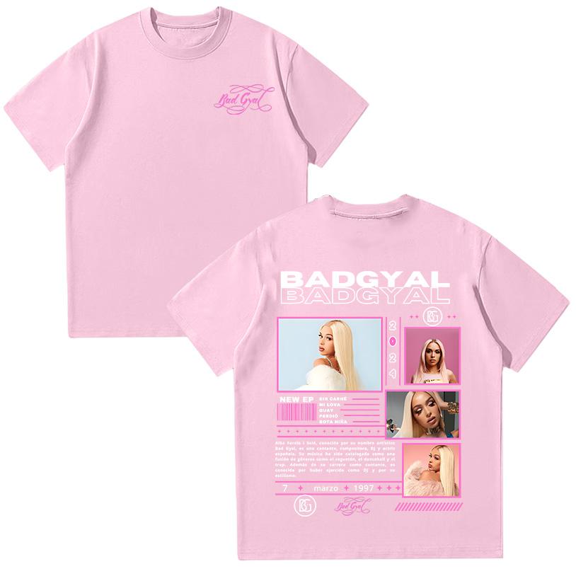 Графические футболки Рэпер Bad Gyal Хип-хоп Футболка Хлопок Высокого Качества Женская Одежда Харадзюку Поп Мужские Футболки Повседневные Y2K Уличная Одежда