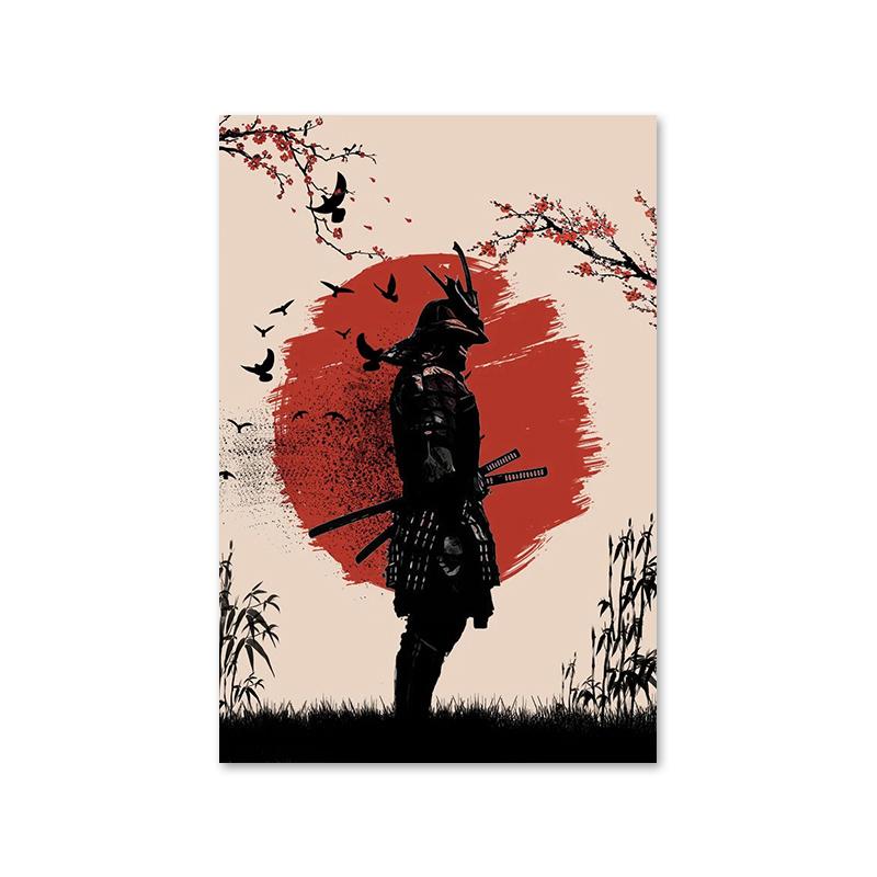 Японская живопись тушью, японские самураи, аниме, постеры и принты, холст, настенные художественные картинки для гостиной, украшения дома