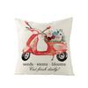 Spring Floral Throw Pillow Cover Polyester Printed Sofa Cushion Cover Blue Truck Bedroom Cushion Cover