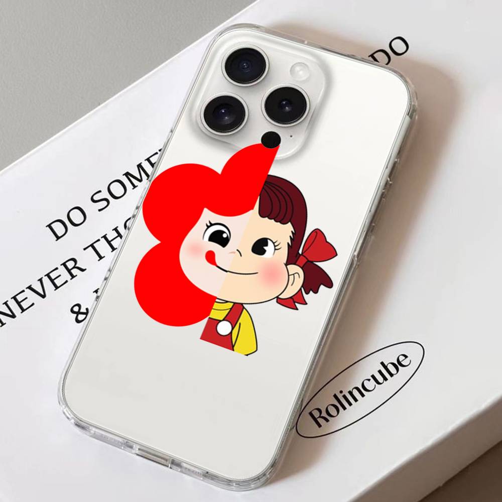 Чехол для телефона Fujiya Milky Peko Chan Для IPhone 17 16 15 11 14 12 13 16 Pro Max X XR XS Max Plus Прозрачный Мягкий Чехол