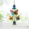 Butterfly Wind Chime Metal Stained Glass Wind Chime Hanging Decoration for Indoor