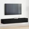 Wall Mounted Cabinet 2 pcs Black Oak Effect Wood Based Material