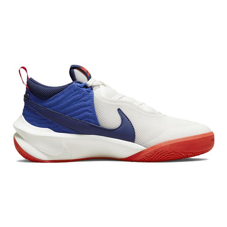 Nike Детские кроссовки Team Hustle D10 GS White Game Royal Summit-White Bright-Crimson Midnight-Navy CW6735-103