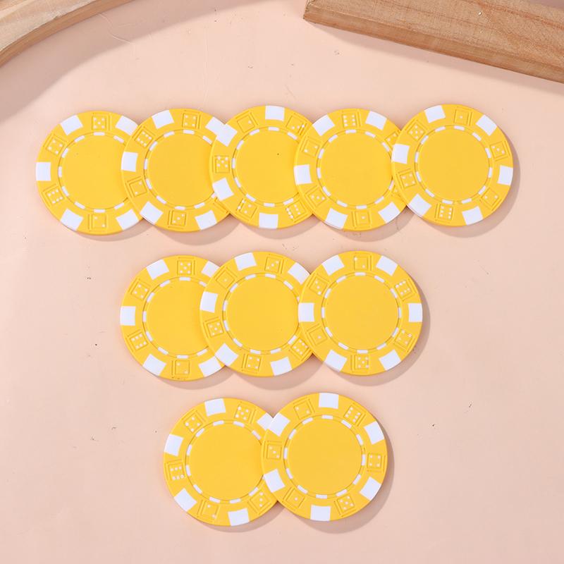10 шт. Пластиковые фишки для покера из АБС-пластика, Казино Техасский Холдем Покер, Металлические монеты, 11,5 г, Фишки, Набор фишек для покерной игры, Аксессуары