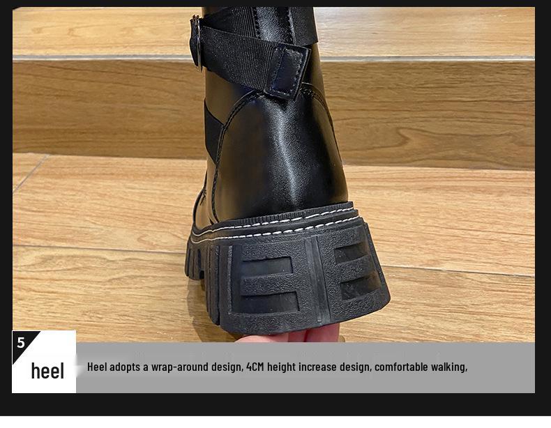 Мужские черные кожаные мотоботы хай-топы в британском стиле