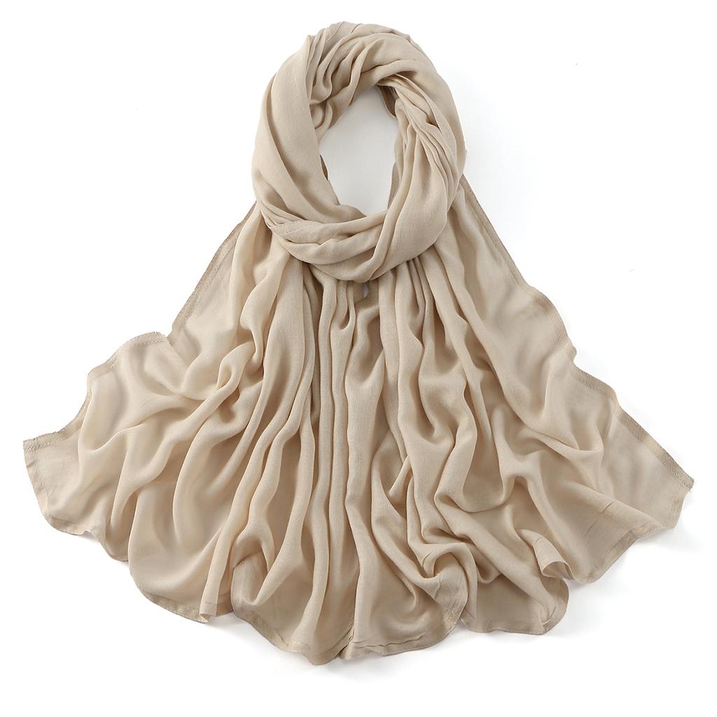 Muslim Modal Hijab Cotton Rayon Scarf for Women Double Stitching Wide Edge Rayon Shawl Islamic Thin Soft Viscose Turban Headband