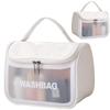 Clear Travel Cosmetic Case, White Compact Waterproof Organizer for Beauty Essentials