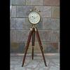 Подарки ручной работы, старинные деревянные и металлические напольные часы-тренога с подставкой, два звонка (47 дюймов, коричневый)