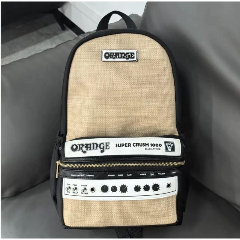 Рюкзак мужской оранжевый динамик рюкзак большой емкости тренд повседневный уличный индивидуальный модный рюкзак сумка